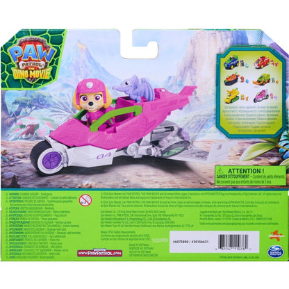 Skye PAW Patrol Dino Movie vehicle in its retail packaging with the pup and dinosaur figures visible
