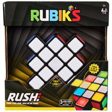 Rubik's Rush electronic speed game with its nine light-up squares glowing in classic Rubik's colours