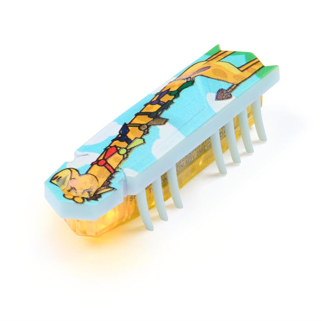 Underside of the HEXBUG Flash Nano showing the angled legs that turn motor vibration into fast forward movement