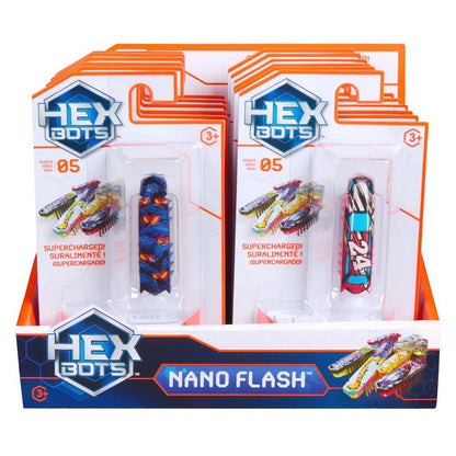 Side profile of the HEXBUG Flash Nano, 1.5 times longer than the original Nano with a light-up LED body