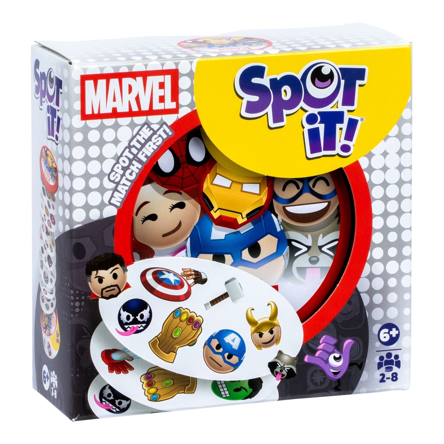 Spot It Marvel Card Game front of box