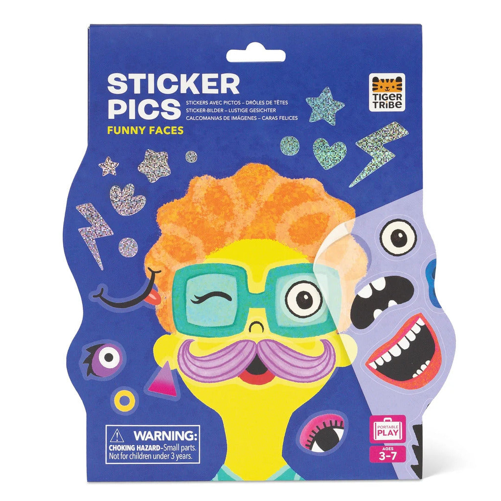 Sticker Pics Funny Faces, a mess-free sticker craft set with character templates and sticker sheets