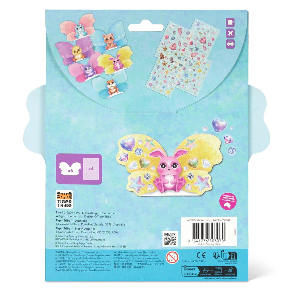 Twinkle Wings sticker craft box closed, showing the illustrated slide-out cover artwork