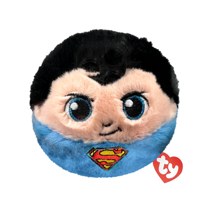 Front view of the Superman Ty Beanie Bouncer plush toy shown front-on against a plain white background