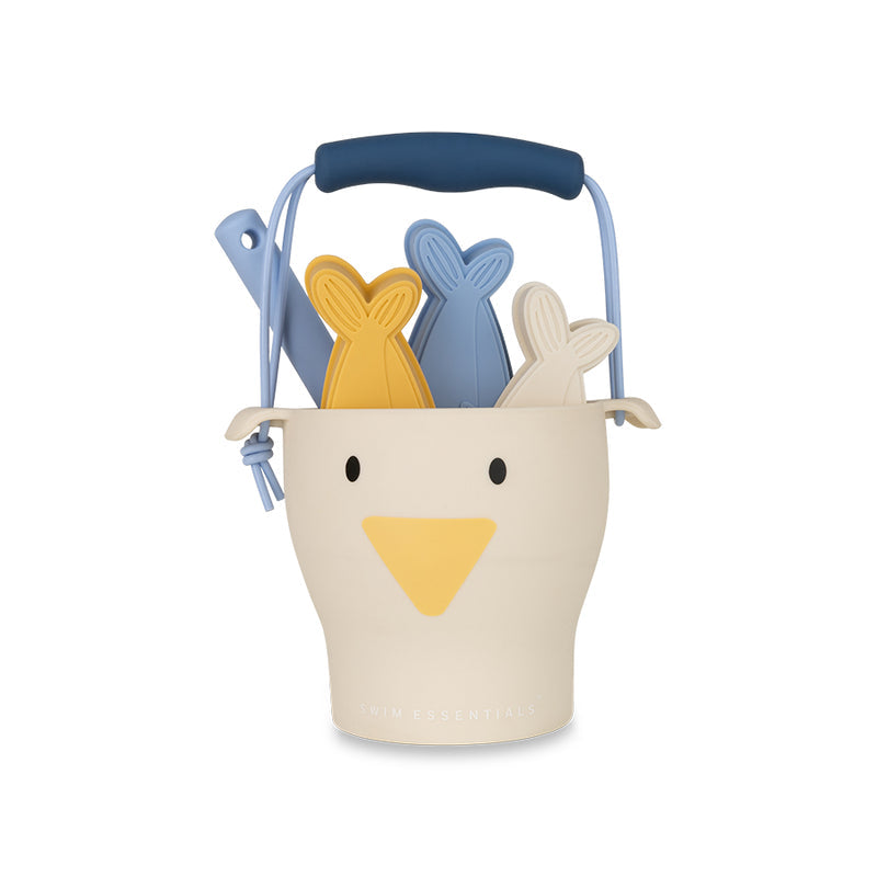 Swim Essentials Sunny Seagull multicoloured beach toy set with bucket, shovel and sand moulds