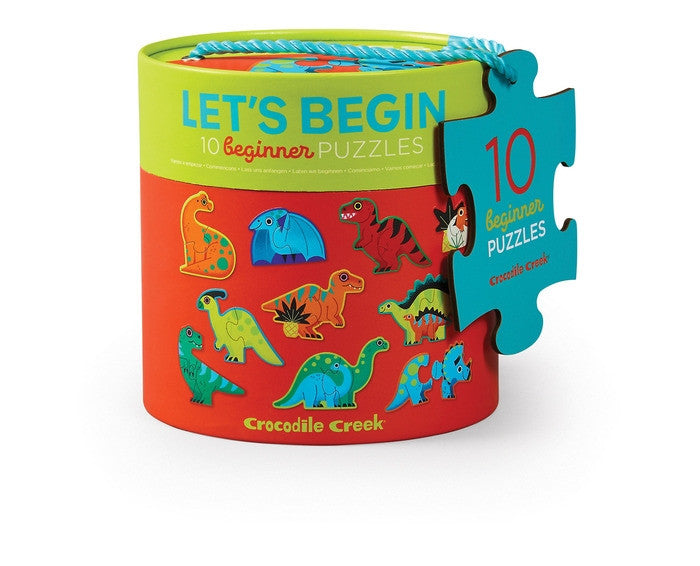 Crocodile Creek Let's Begin 2pc Puzzles - Dinosaurs