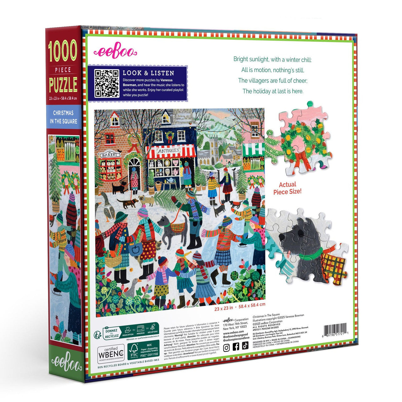 eeBoo 1000pc - Christmas in the Square Puzzle