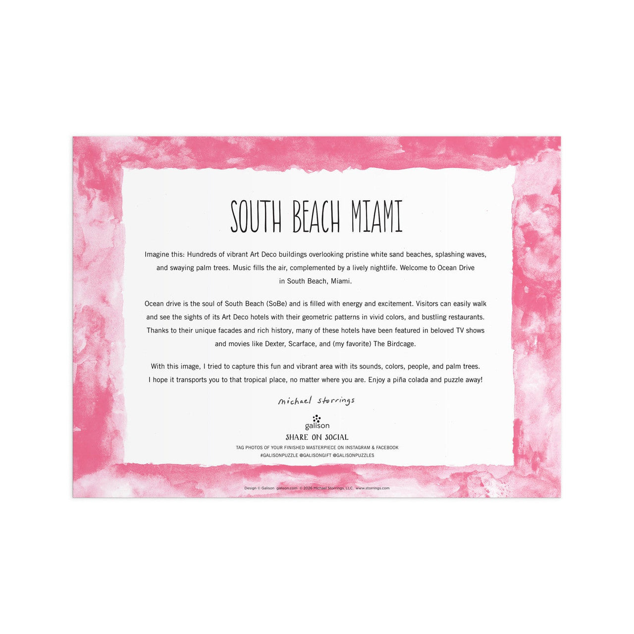 Galison 1000pc - Michael Storrings South Beach Miami Puzzle