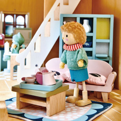Tender Leaf Toys Dovetail Sitting Room Set in its gift box, doll house furniture for ages 3 and up