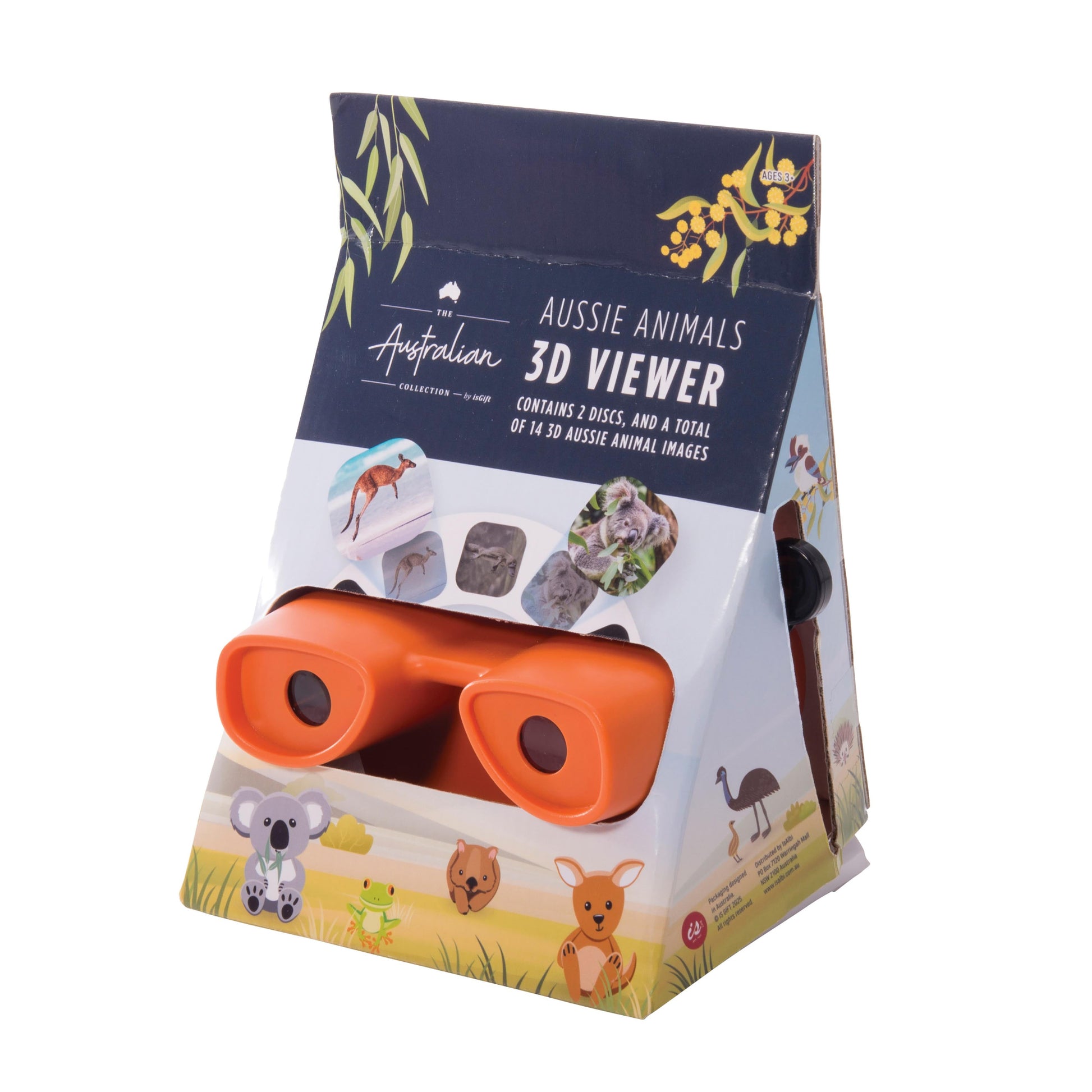The Australian Collection Aussie Animals 3D Viewer with image discs featuring Australian wildlife scenes
