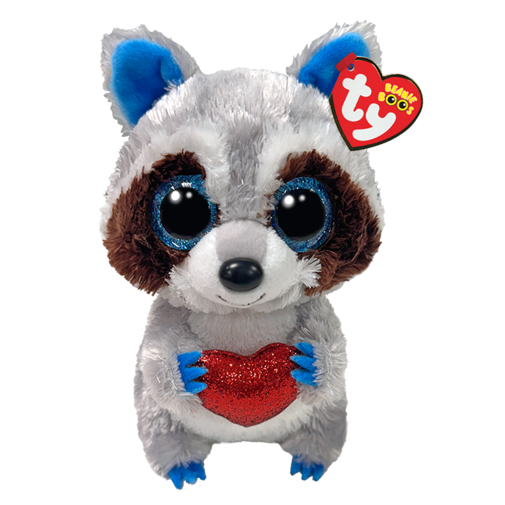 Thief the Raccoon Regular 15cm Ty Beanie Boo plush toy shown front-on against a plain white background