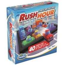 ThinkFun Rush Hour Traffic Jam Logic Game TN76598, single-player sliding vehicle puzzle with 40 challenges for ages 8 and up.