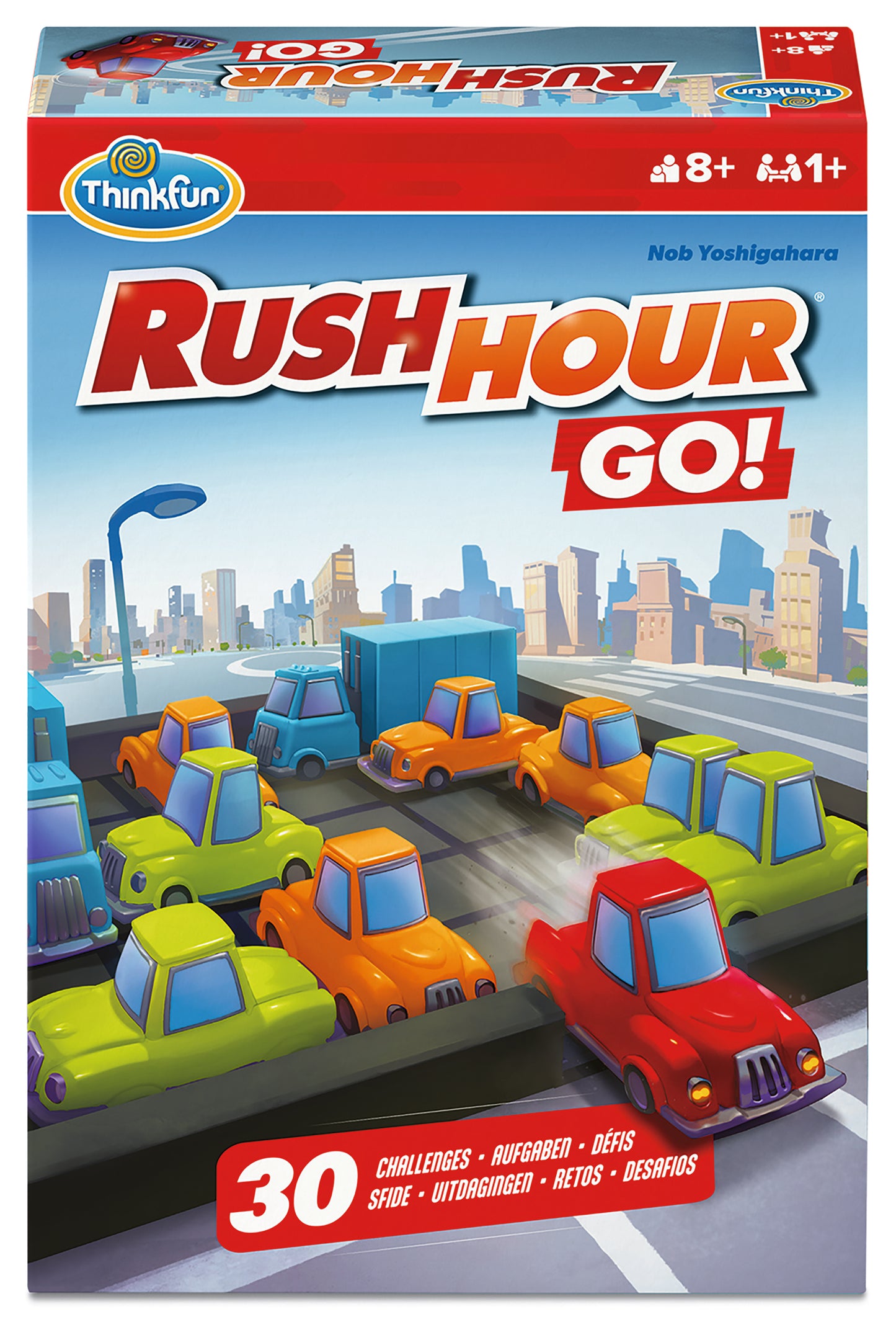 ThinkFun Rush Hour Go 76680 preschool traffic logic puzzle game with colourful vehicles and challenge cards