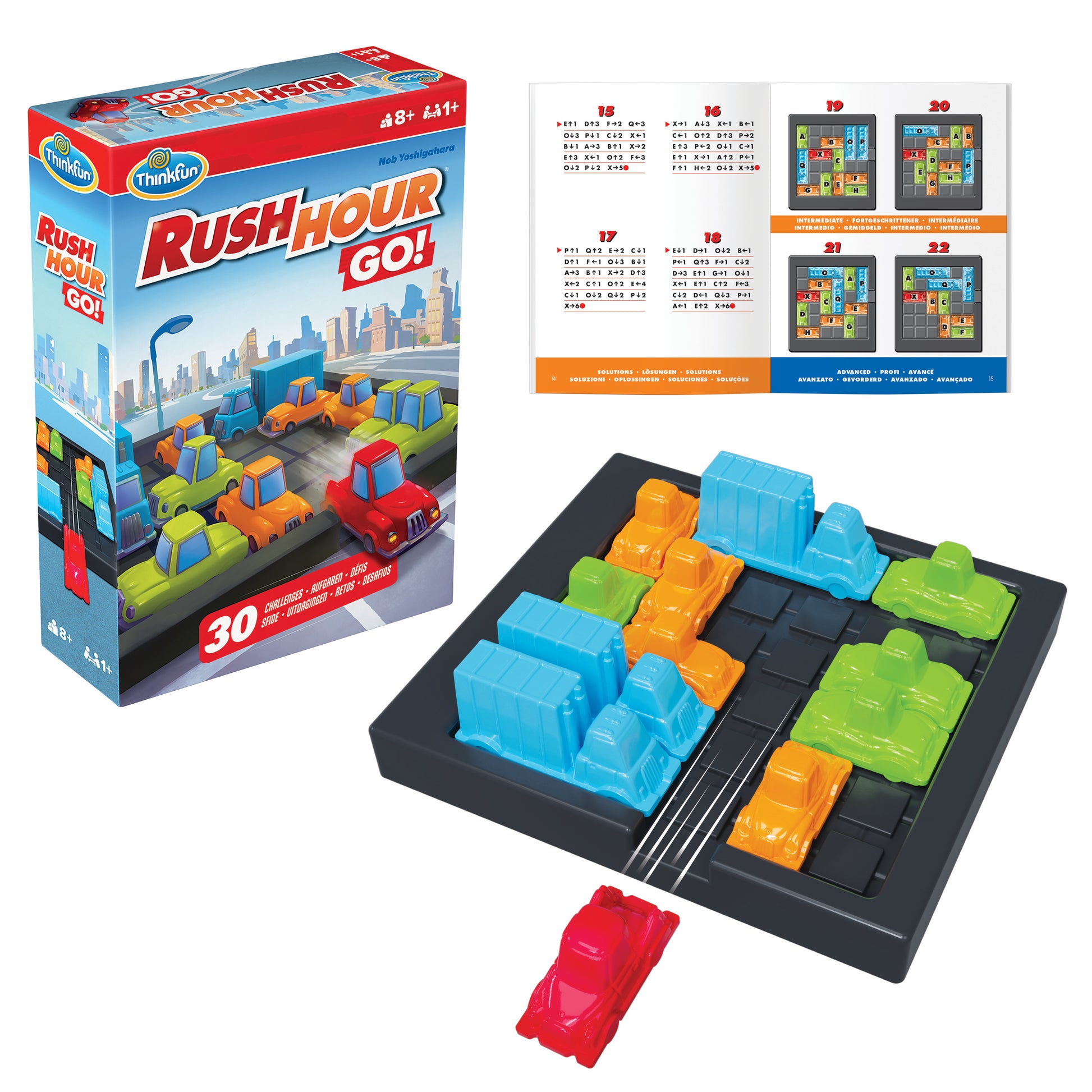ThinkFun Rush Hour Go 76680 preschool traffic logic puzzle game with colourful vehicles and challenge cards