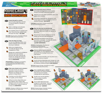ThinkFun Minecraft Cave Adventure 76700 solo logic puzzle game with Minecraft cave, mobs, treasure chest and challenge cards