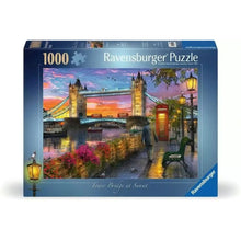 Ravensburger Tower Bridge at Sunset 1000 piece puzzle box showing London's landmark in golden evening light