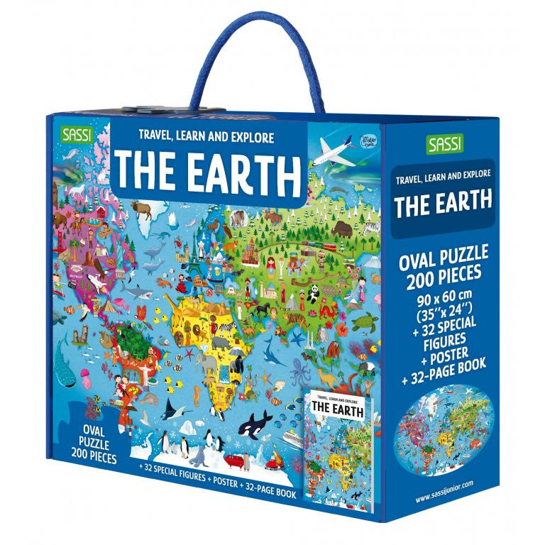 Sassi Travel, Learn and Explore - The Earth Puzzle, 200 pcs