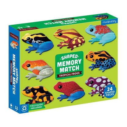 Mudpuppy - Shaped Memory Match - Tropical Frogs