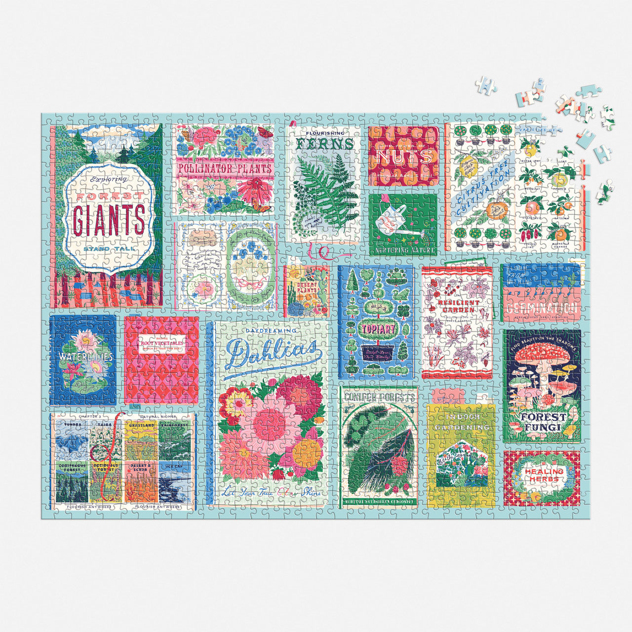 Galison 1000pc - Ever Upward Botanist Bookshelf Puzzle