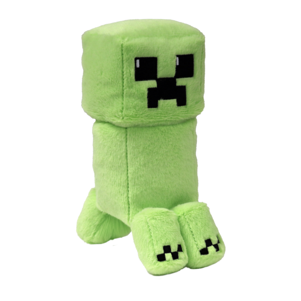 TY Beanie Baby Minecraft Creeper Floppy 15cm plush toy featuring green pixel character design
