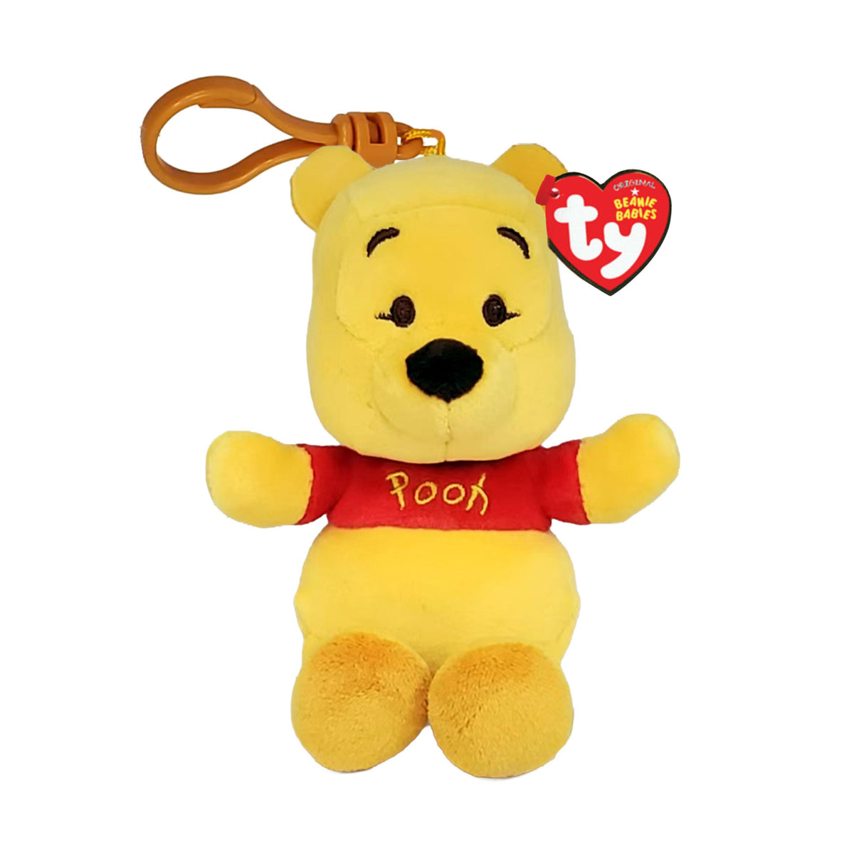 Ty Beanie Babies Clip Winnie the Pooh - 8.5cm Soft Plush Clip