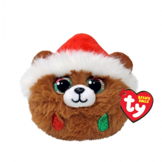TY Beanie Balls - Christmas Pudding the Brown Bear