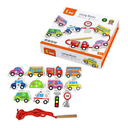 Viga Toys - Lacing Blocks Transportation