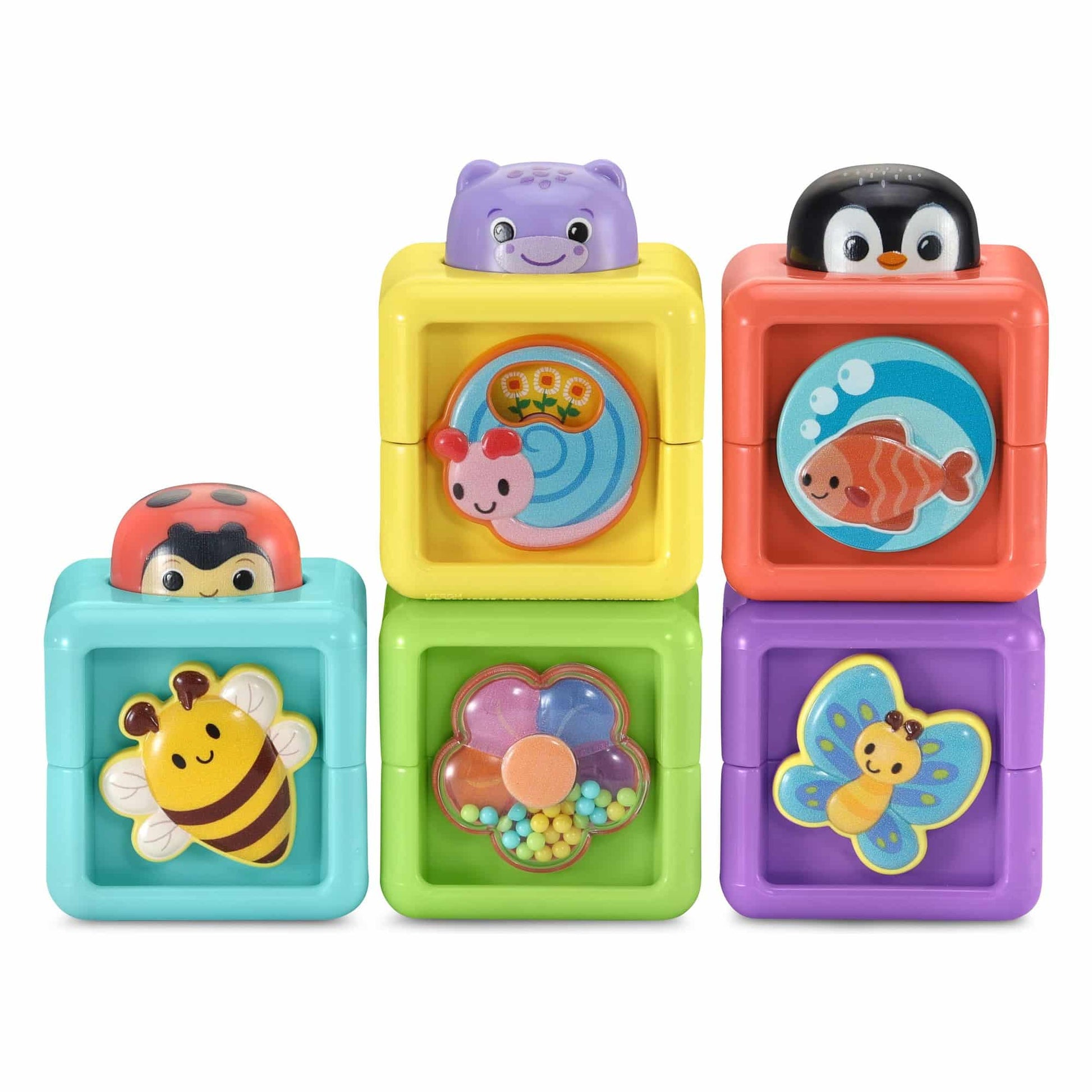VTech Baby Pop-a-Blocks colourful stacking blocks with pop-up activity features
