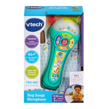 VTech Sing Songs Microphone toddler toy packaging for ages 12 to 36 months