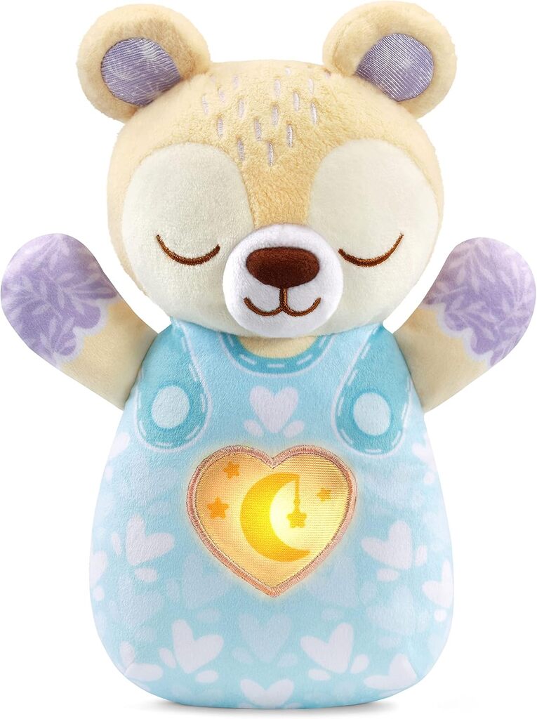 VTech Baby Soothing Bear night light and soft toy with a warm glowing tummy on a white background