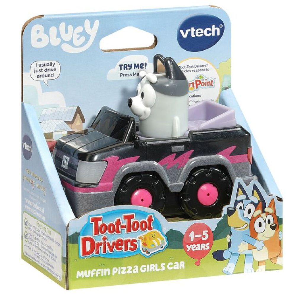 VTech Toot-Toot Drivers Bluey Muffin Pizza Girls Car interactive toy vehicle with packaging