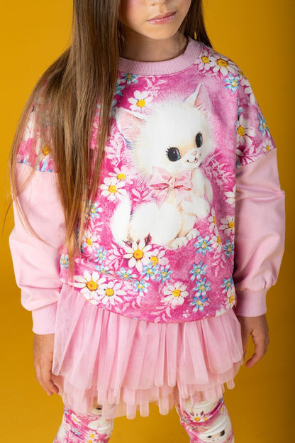 White Kitten Sweatshirt - Teen