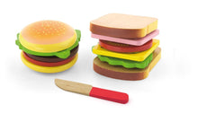 Viga Toys Play Food - Hamburger and Sandwich