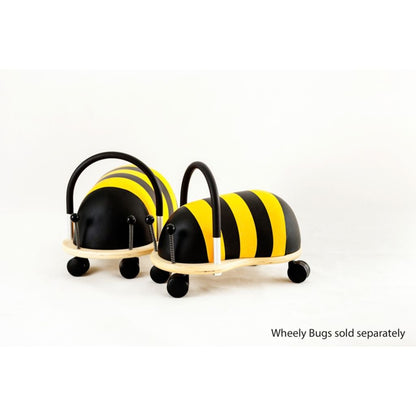 Front view of the Wheely Bug bee with spring-loaded eyes and antennae handles for steering