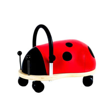 Wheely Bug small ladybug ride-on toy with padded red spotted body and 360 degree castor wheels for toddlers