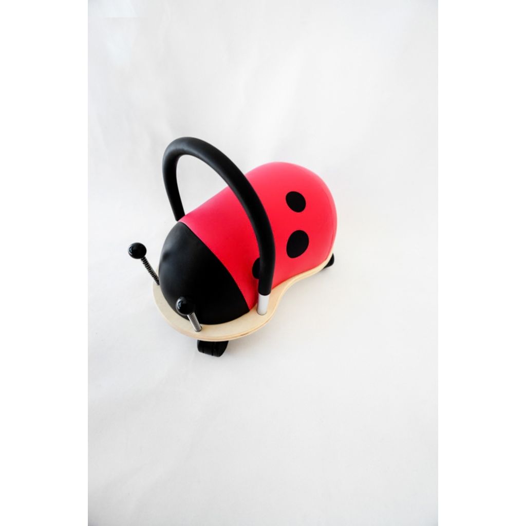 Wheely Bug small ladybug beside the large size to compare scale, the small suits ages 1 to 3