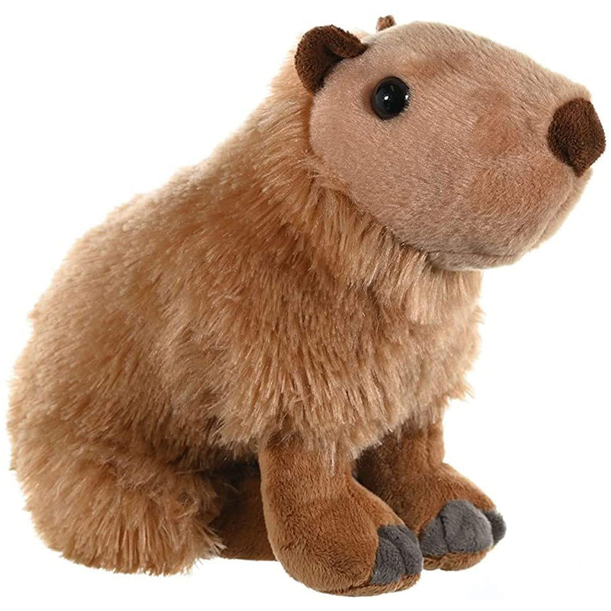 Plush toy capybara with beaded eyes