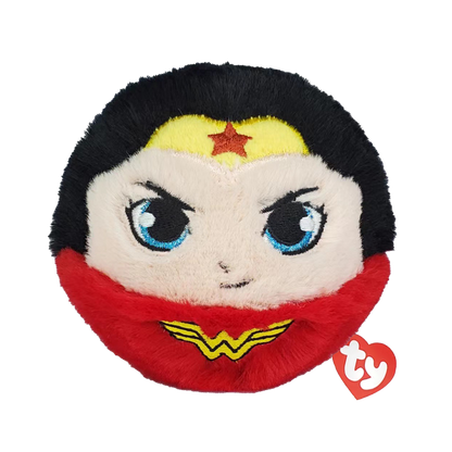 Wonder Woman Ty Beanie Bouncer collectible plush toy photographed front-on on a plain white background