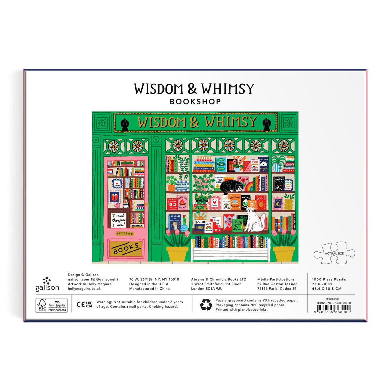 Galison 1000pc - Wisdom and Whimsy Bookshop Foil Puzzle