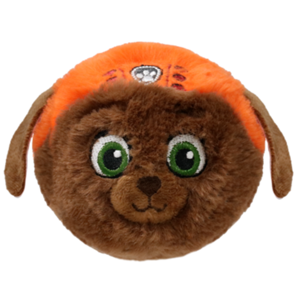 Front view of the Zuma Ty Beanie Bouncer plush toy photographed front-on, 10cm, on a white background