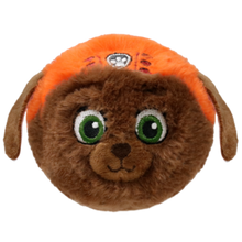 Front view of the Zuma Ty Beanie Bouncer plush toy photographed front-on, 10cm, on a white background