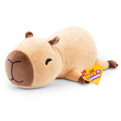 ZURU Hug-a-Lumps Connie the Capybara weighted fluffy plush toy in beige and brown, medium 1.3kg sensory plush for kids aged 3+