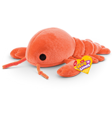 ZURU Hug-a-Lumps Lenny the Lobster weighted fluffy plush toy in bright orange, medium 1.3kg sensory plush for kids aged 3+